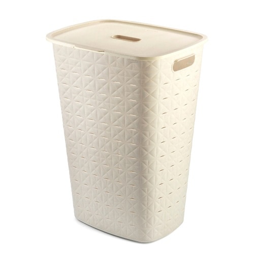 ソフテックふた付バスケット56L チョーク白×6