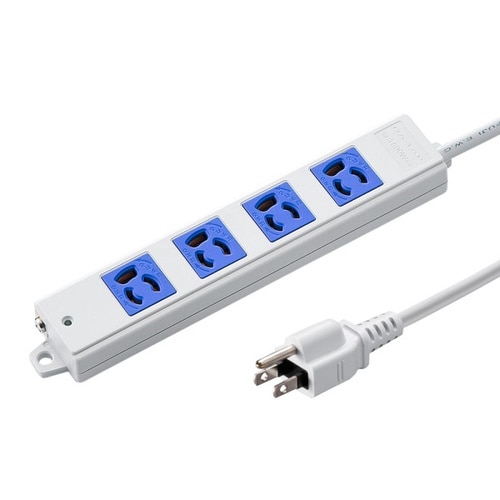 工事物件タップ(3P・4個口・3m・ブルー)