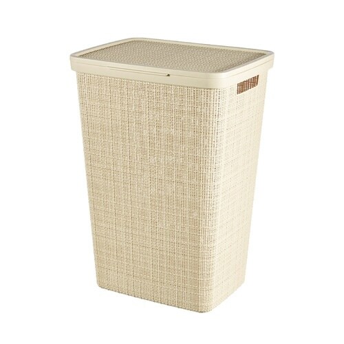 ジュート ふた付きバスケット58L WH×6