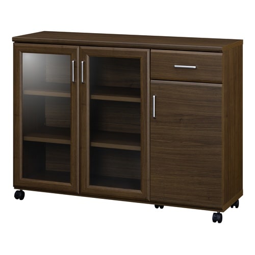 ベアルモ カウンターワゴン食器棚 ダークブラウン