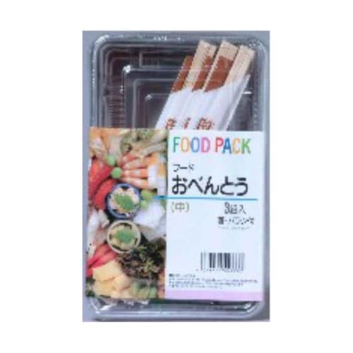 フードパック 使い捨て容器 3個入 箸付