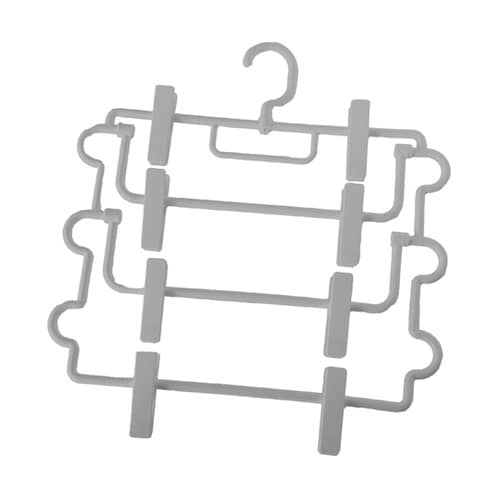 ハンガー ボトムスクリップ 4段 グレー