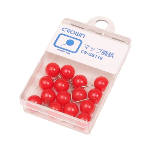 マップ画鋲 赤 1袋(15本入) CR−