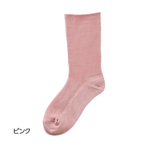 婦人足首ゴムなしソックス ピンク 22ー