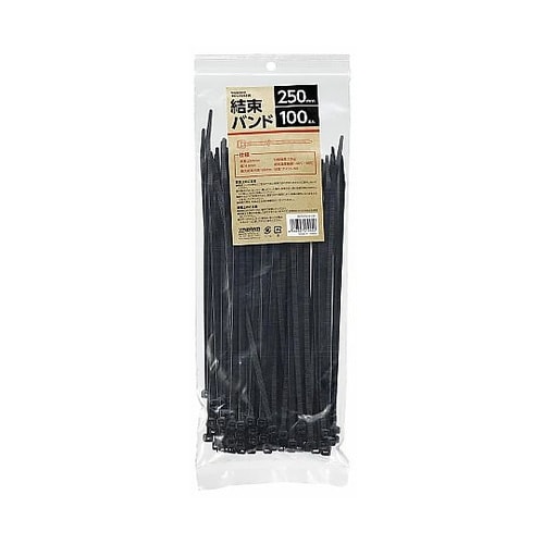 結束バンド250mm ブラック 1袋(1