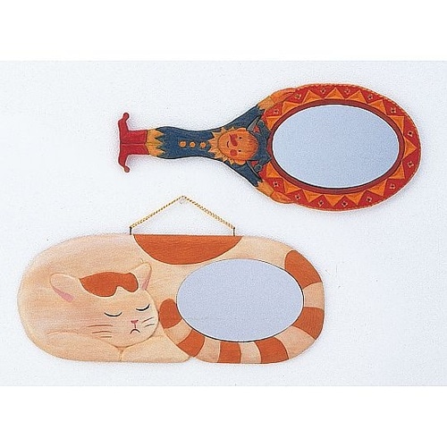 30580 木彫鏡かざり(しな)鏡付