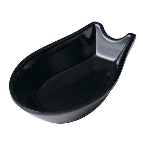 メラミン レンゲ受皿 大 黒 C−82
