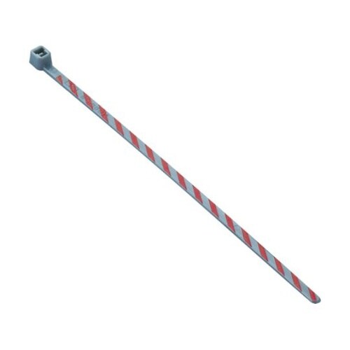 ストライプナイロン結束バンド グレー/赤