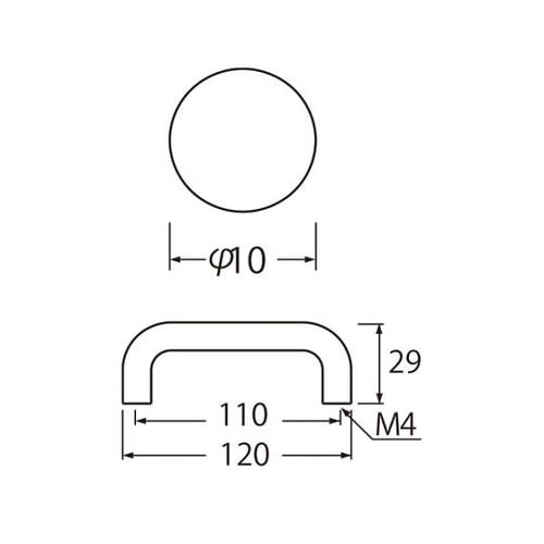 HB−59丸棒ハンドル120ミリクローム