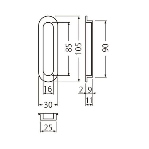 MW−17 小判戸引手105ミリウッド