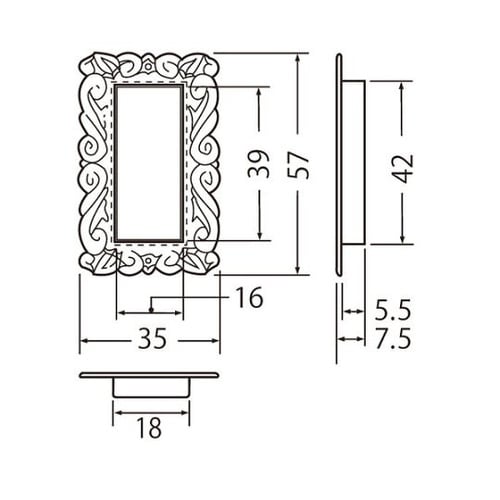 MZ−3 唐草戸引手小GB