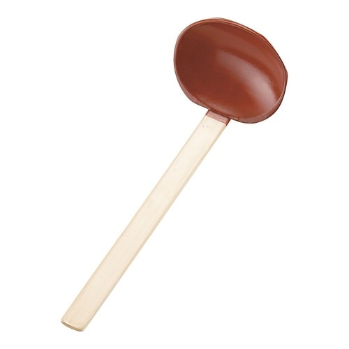 QIN126 手造り田舎杓子 小 茶