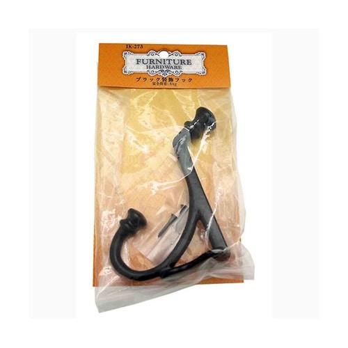 ブラック装飾フック 幅45mm×高さ11