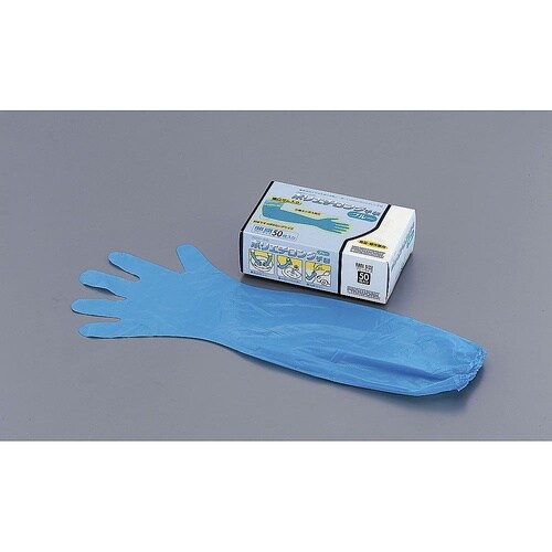 プロワーク ポリエチロング手袋 ブルー