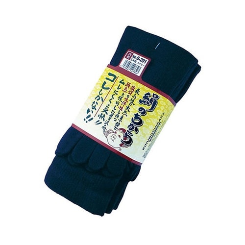 絹のちから 5本指 3足組 ネイビー S