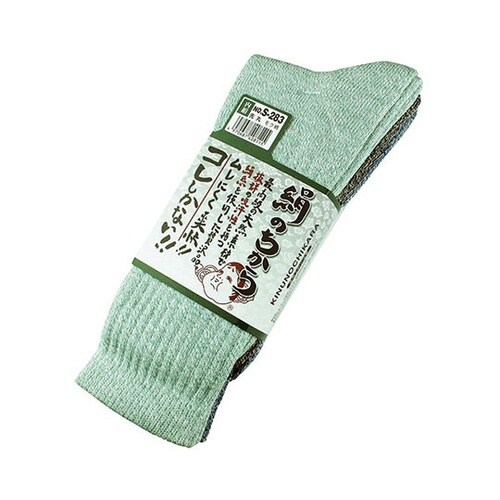 絹のちから モク柄 3足組 先丸靴下 S