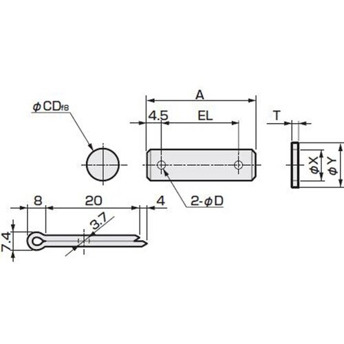 付属品単品ピン CMK2/CMA2用金具