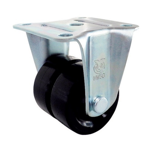 プレート式 固定 低床キャスター 黒ナイ