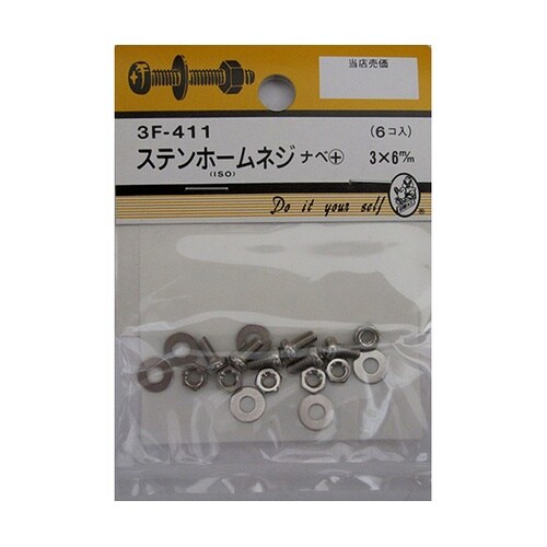 3F411 ステンホームネジ 6個入