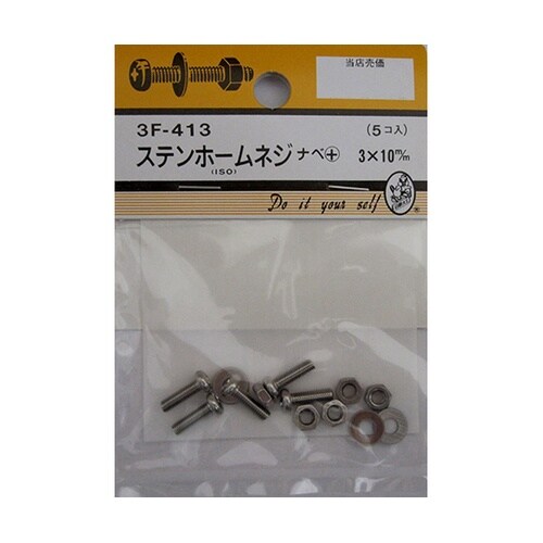 3F413 ステンホームネジ 5個入