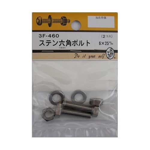 3F460 ステン六角ボルト 2個入