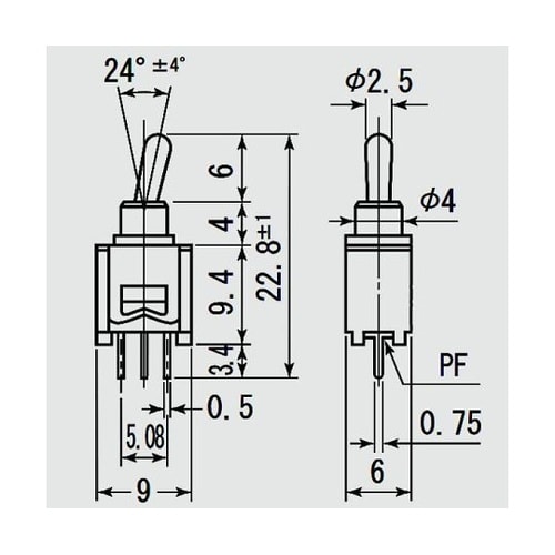 スイッチ トグルタイプ ON−ON SP