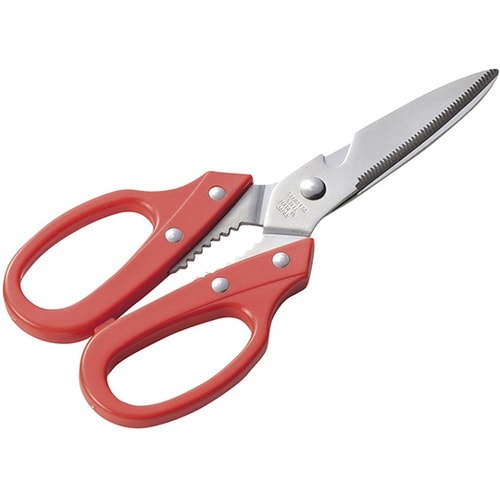 カラーハンドルキッチン鋏 赤