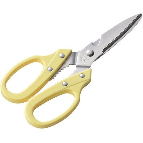 カラーハンドルキッチン鋏 黄