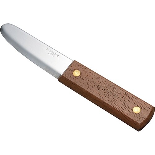木柄ステン新型オイスターナイフワイド片刃