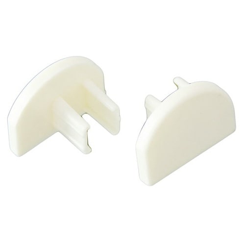 D型フックレール エンドキャップ ホワイ