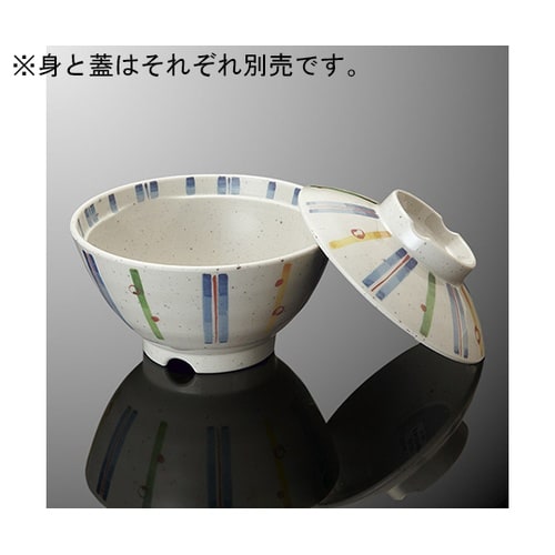 A 124C−IT飯茶碗 中 蓋 色十草