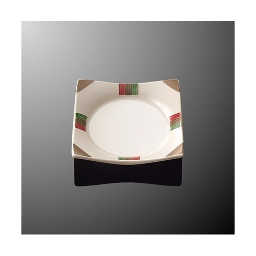 D 57−SJ 丸底角小皿 隅金色絵