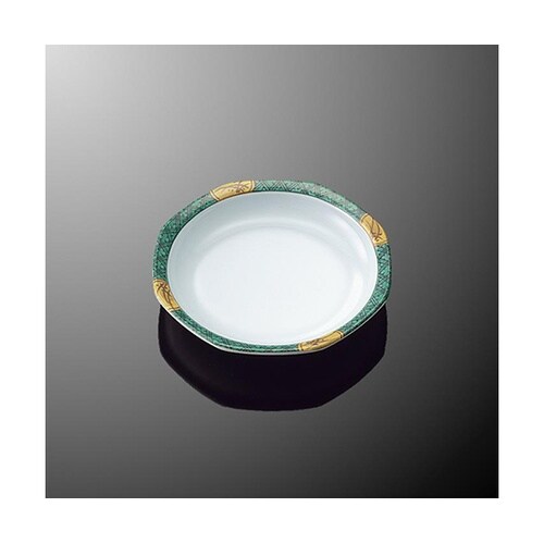 D 191−RSA 八角小皿 緑彩 受