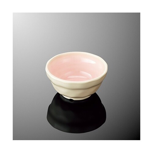 G 119−IPC 丸深小鉢小乳白/桃C
