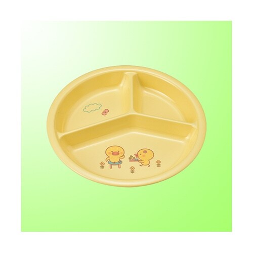 J 25−HIY 三つ仕切皿小ひよこ/黄