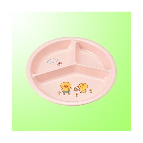 J 25−HIP 三つ仕切皿小ひよこ/桃