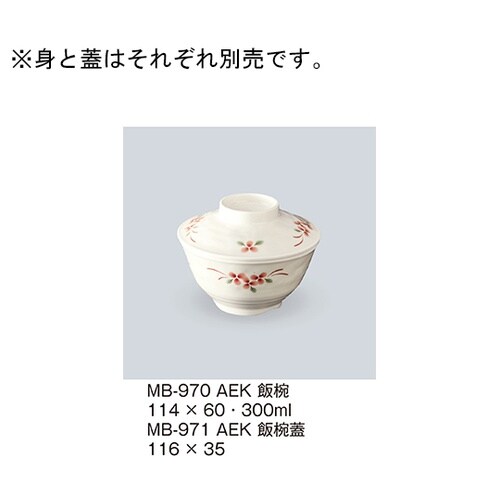 MB−970_AEK 飯椀 赤絵小花