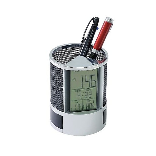 5053 ペン立て時計(小物入れ付)