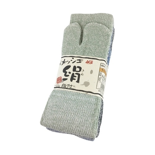 AG243 絹綿メッシュ 指付ソックス