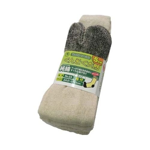 23 純綿軍足 指付 5足組