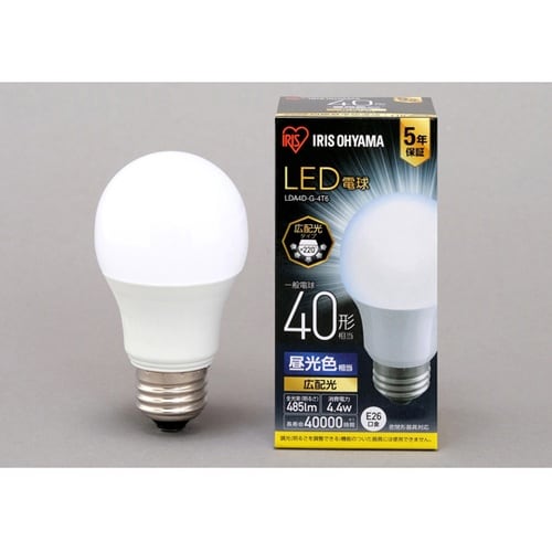LED電球 E26 広配光 昼光色 40