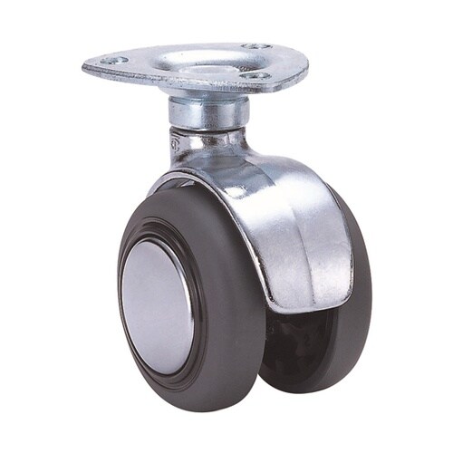 双輪キャスター φ40 自在 プレート式