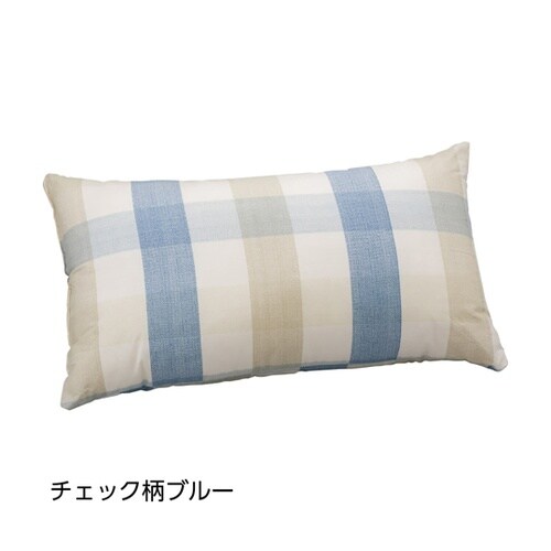 ミニクッション チェック柄 ブルー 25