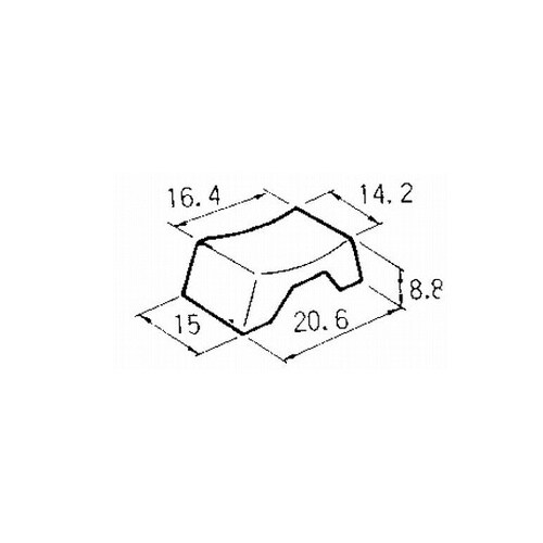 小形ロッカースイッチボタン 黒 1400