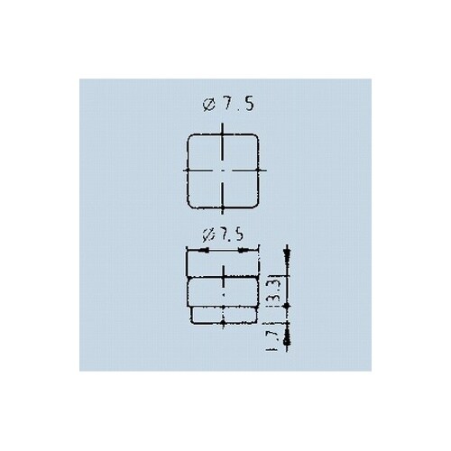 押しボタンスイッチ角7.5ボタン 青 1