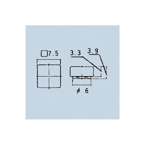 押しボタンスイッチ角7.5ボタン 黒 1