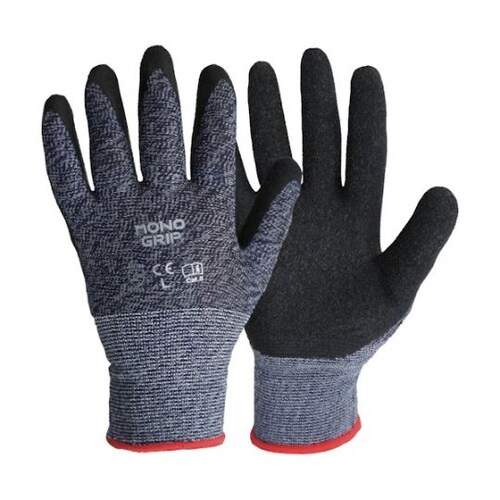 天然ゴム背抜き手袋 モノグリップ ネイビ