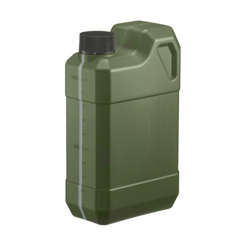 扁平缶 1L スリット入 目盛付 モスグ