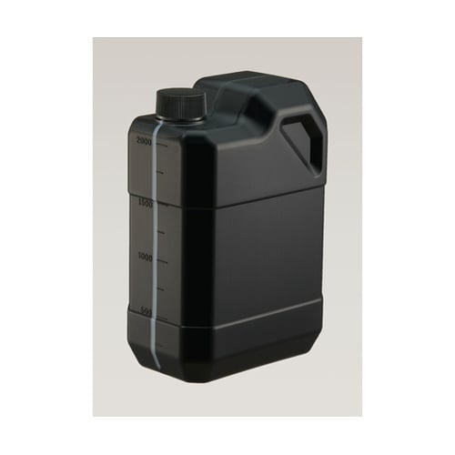 扁平缶 2L スリット入 目盛付 ブラッ