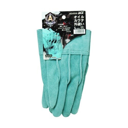 牛床革手袋 オイル 外縫い L AG45